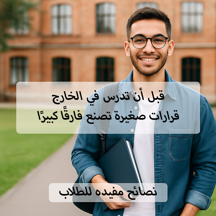🎓 قبل أن تدرس في الخارج: قرارات صغيرة تصنع فارقًا كبيرًا
